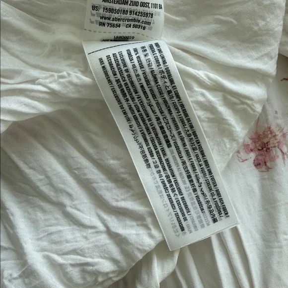 Abercrombie & Fitch Surplice White floral midi dress Sundress Sz Small S - Picture 4 of 4